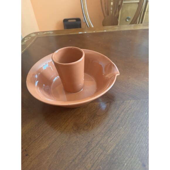 The Chicken Chimney Ceramic Orange Pottery  Beer Can Chicken Ovenware - Picture 3 of 8